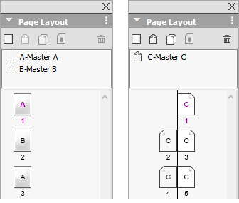 non-facing and facing pages
