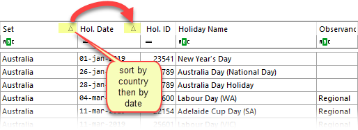 multi-column sorting