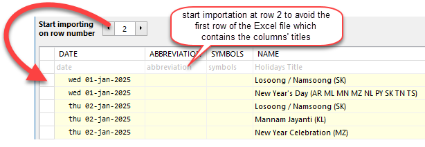 the Excel file contents preview