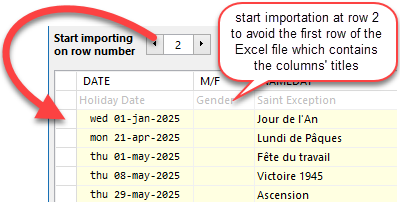 the Excel file contents preview