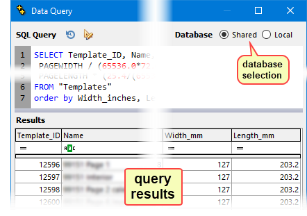 changing database while some query results are displayed will trigger the present message