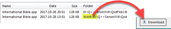 Files found at the secondary HTTP serverlocation are indicated by the WAN\\ prefix