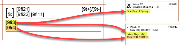 in the above examples, the week numbers are actually holidays