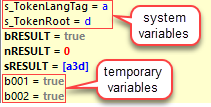 system and temporary variables in the debugger watches list