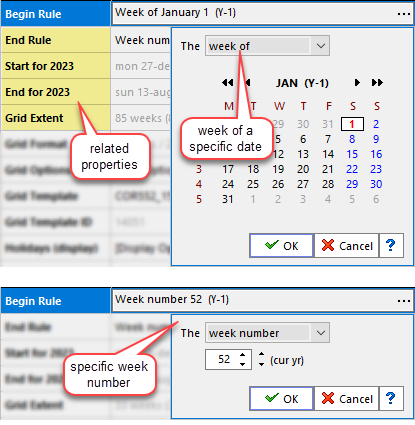 the 2 variants of weekly rules