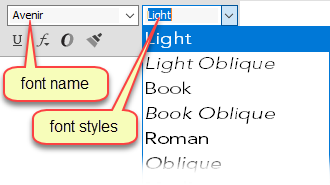font names and font styles in the QuarkXPress 2018+