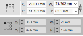 the XYWH measurements palettes of QuarkXPress and InDesign