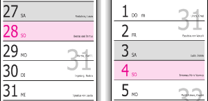 in the token [sw:~2/67ae] using "/" displays week number 31 twice as there is enough space